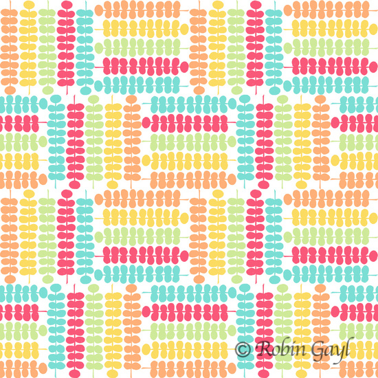 Colorful vines abstract pattern