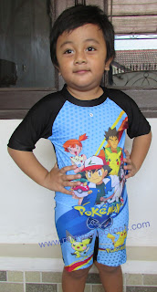 baju renang anak dengan karakter pokemon 