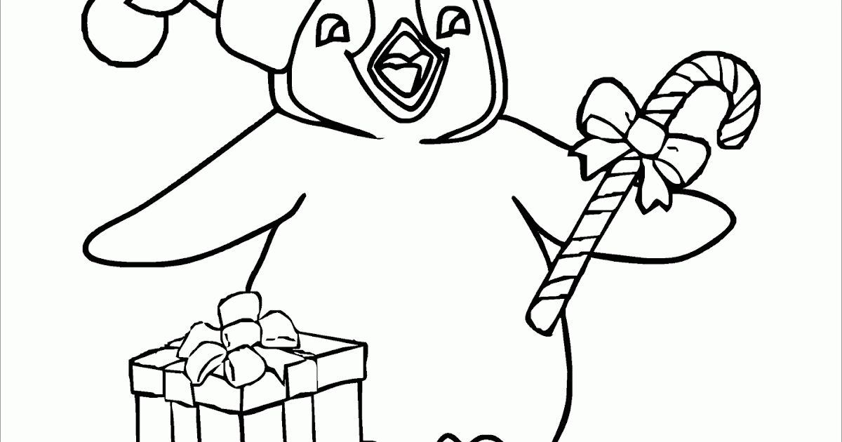 Mewarnai Gambar Suasana Natal Ala Penguin Contoh Anak PAUD