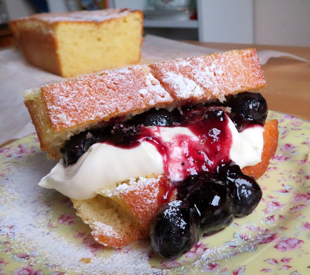 Lemon Sandwiches with Blueberries & Cream