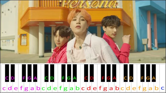 Boy With Luv by BTS feat. Halsey Piano / Keyboard Easy Letter Notes for Beginners