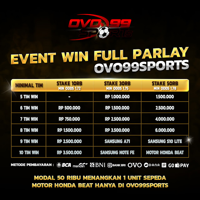 Event Win Full Parlay Ovo99sports