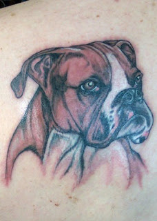 Boxer Dog portrait Tattoo