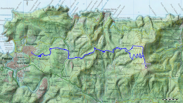 Mapa Ruta al jata desde Gorliz