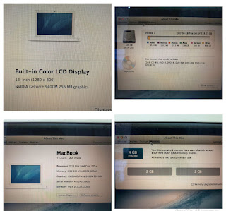 Laptop MacBook 13" A1181 Intel Core 2 Duo 2.13GHz RAM 4GB HDD 320GB Seken
