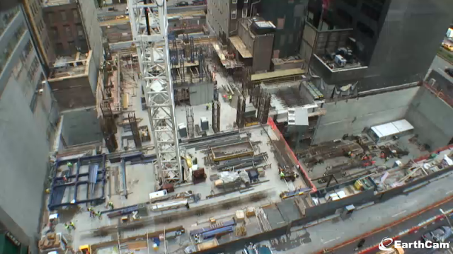 Picture of the construction site as seen from the building on the 56th street