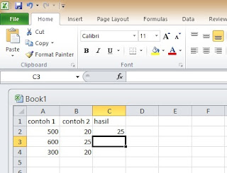 Rumus Membagi di Excel