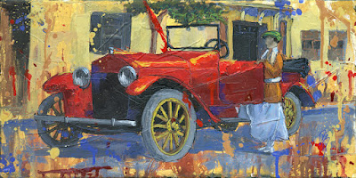 vintage antique car automotive painting art