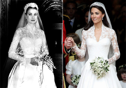 Kate Middleton Wedding Dress, Princess Grace Kelly Lace, Royal Wedding Dress