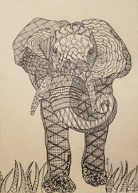 01-Elephant-zentangle-pattern-Animal-Drawings-TakaTheSquirrel-www-designstack-co