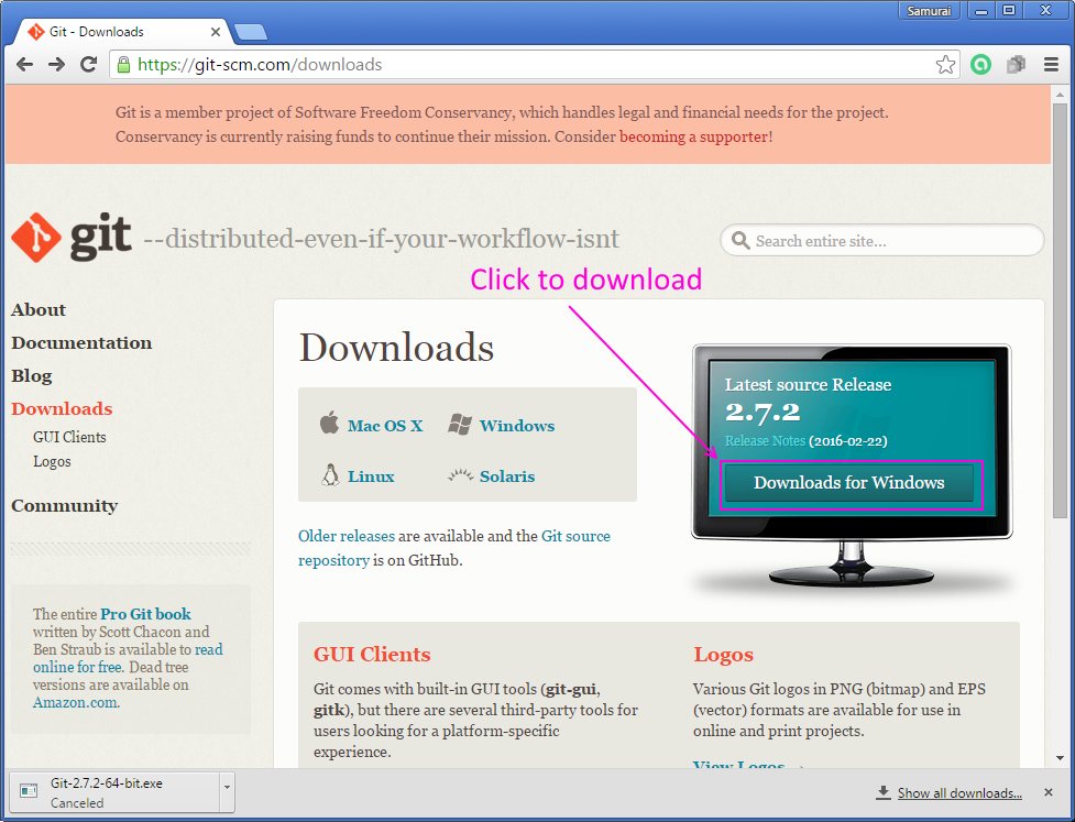 codingtrabla: Git: install git on windows