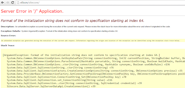 Format of initialization string error