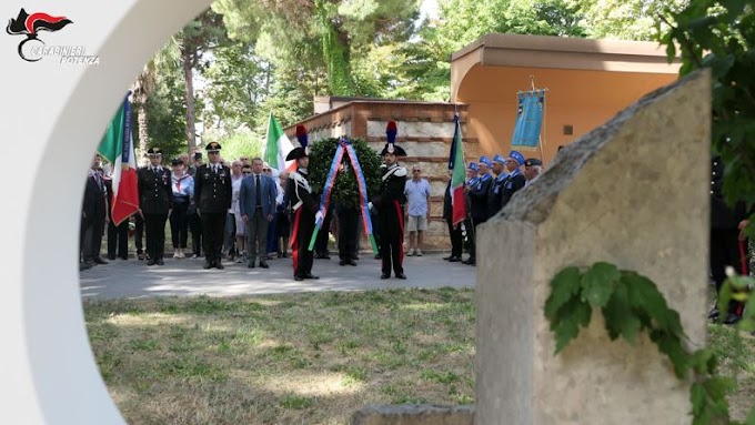 Melfi: Commemorazione per il 33° anniversario della morte del Brigadiere dei Carabinieri Antonio Cezza