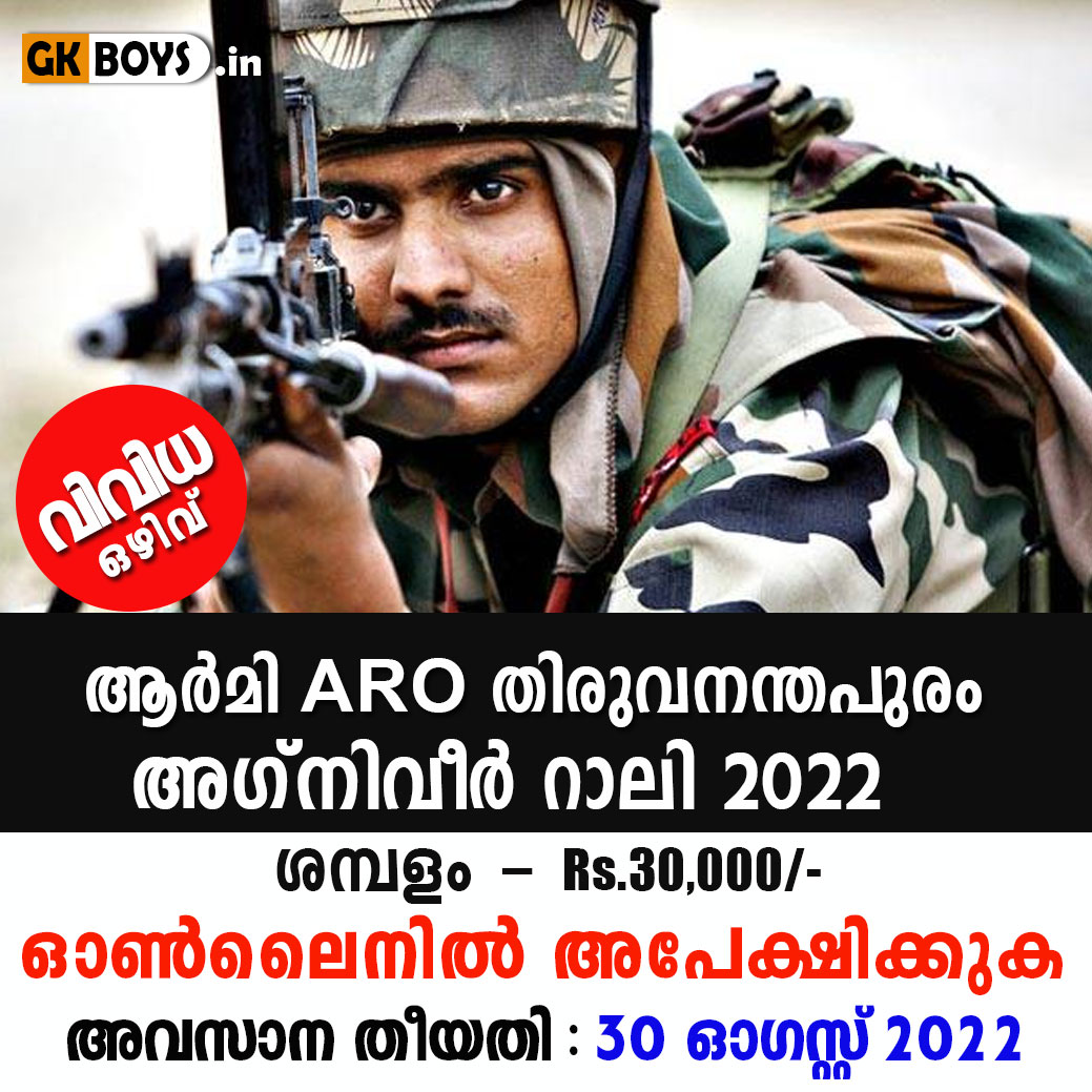 Army ARO Trivandrum Agniveer Rally 2022