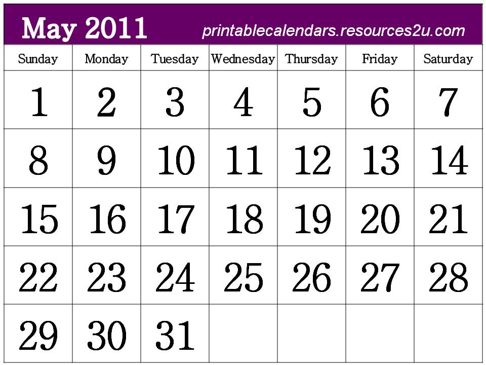 may calendar 2011 template. free calendar 2011 template.