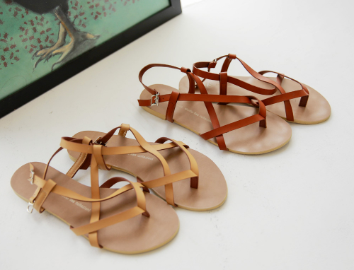 Strappy Leatherette Sandals