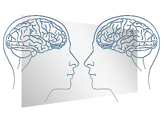 graphic of two brains facing each other.