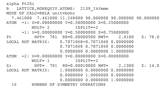 Elastic constants calculation for α-Pt2Si step by step