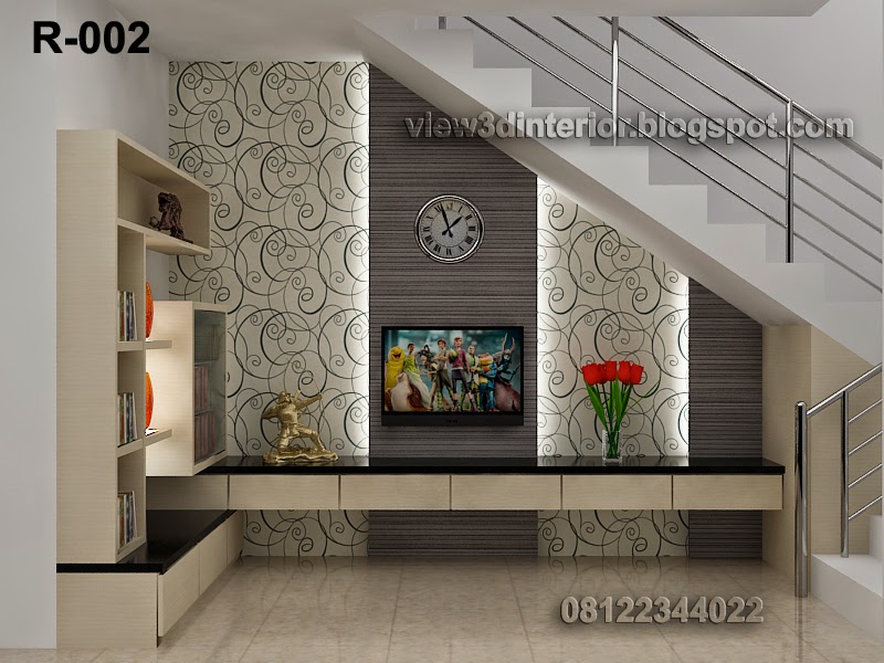  Rak  tv  bawah  tangga  view3dinterior desain  RAK  TV  