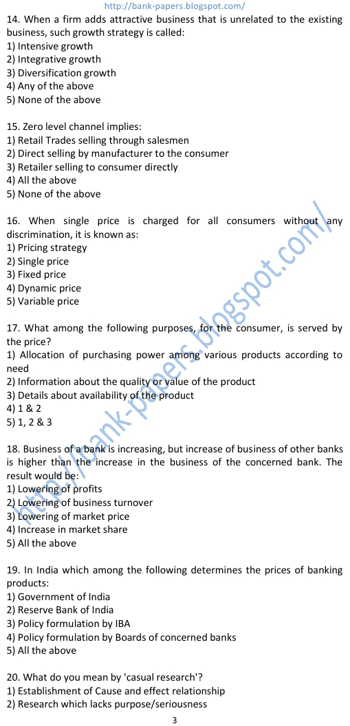 marketing aptitude test questions