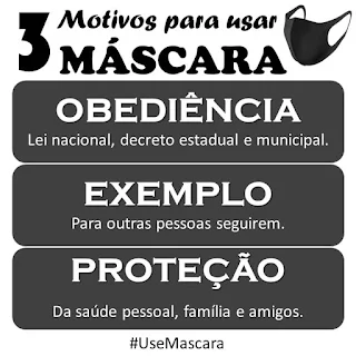 mensagem sobre usar máscara