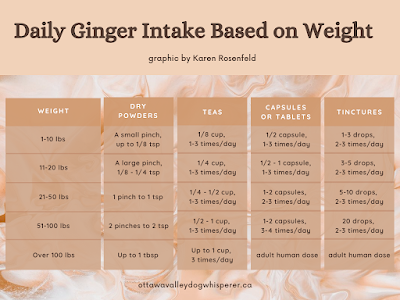 Ginger dosing chart for dogs and cats