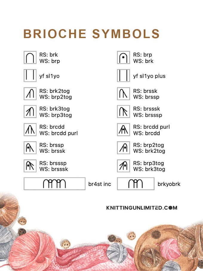 🧶 BRIOCHE Knitting Symbols & How to knit