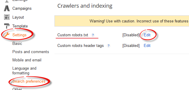 blogger custom robots.txt