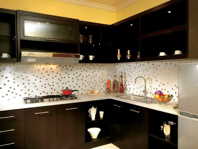 40 Motif  Keramik  Dinding  Dapur Minimalis Modern yang 