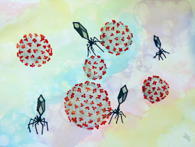 mixed media virus art