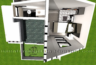 desain rumah mungil minimalis tipe 38 tanah 70 2 lantai