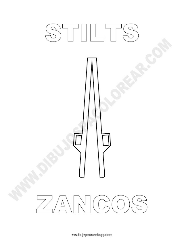 Dibujos Inglés - Español con Z: Zancos - Stilts