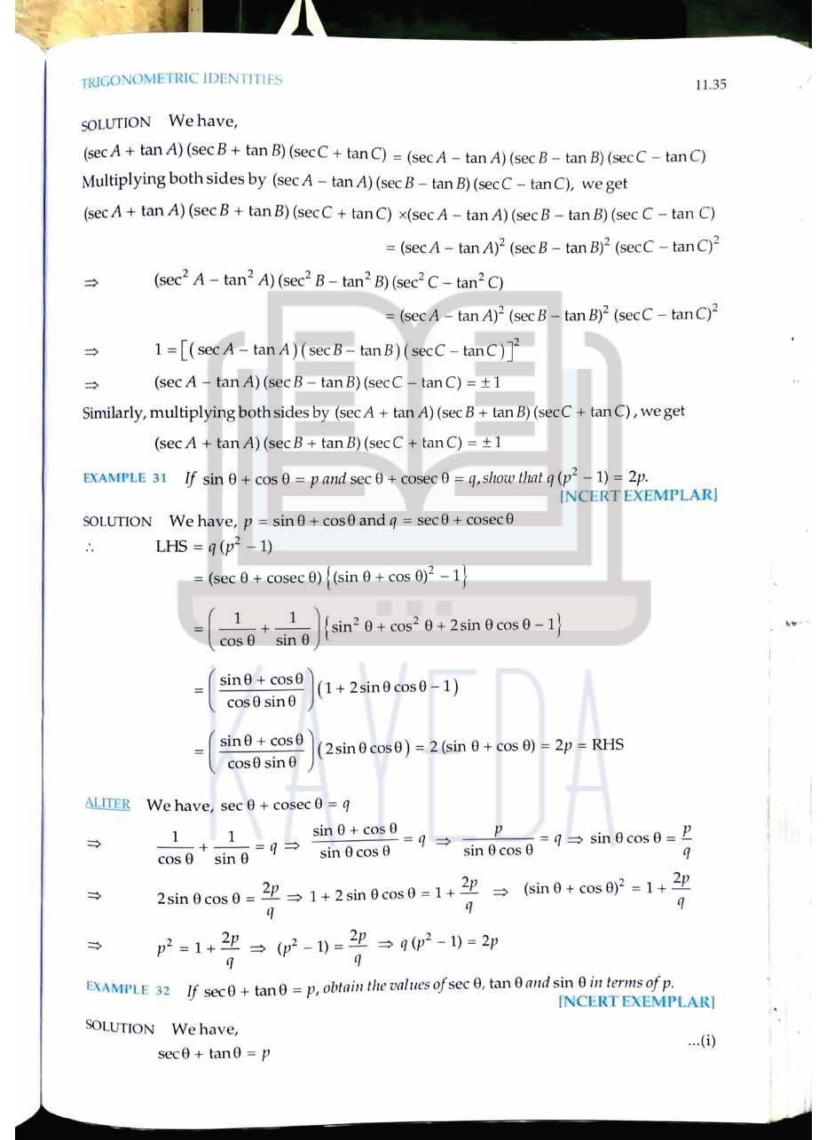 RD Sharma Class 10 Mathematics | Chapter11: Trigonometric Identities