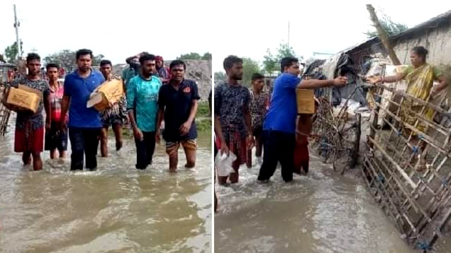 পাইকগাছায় পানিবন্দী মানুষের মাঝে ছাত্রলীগের শুকনো খাবার বিতরণ- খুলনার খবর