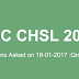 18th January SSC CHSL 2016 Tier-1 Questions Asked (Memory Based) 