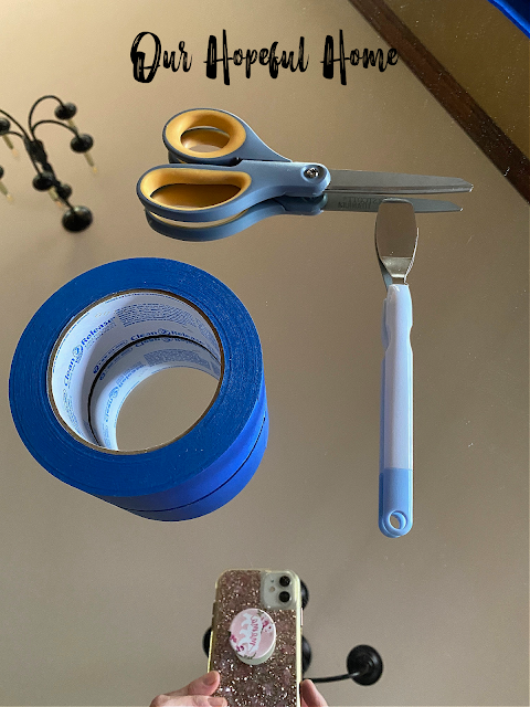scissors painters tape craft spatula