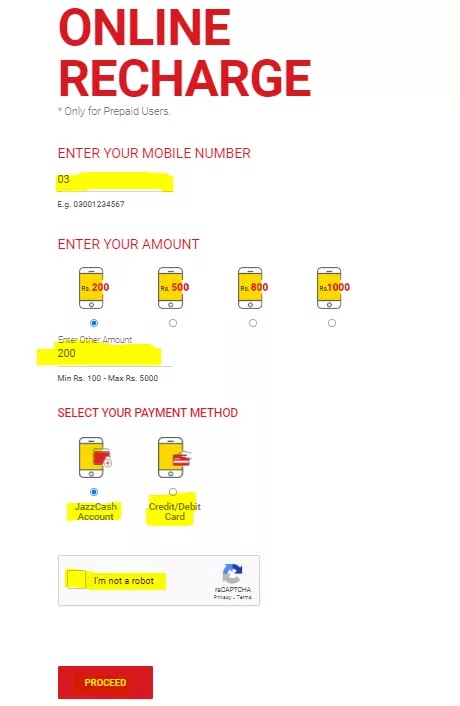 how to load warid card