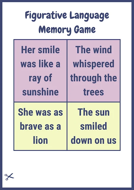 Figurative Language Memory Game Cards