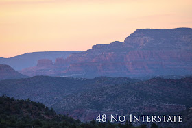 48 No Interstate back roads cross country coast-to-coast road trip sunset Bell Rock Sedona Arizona