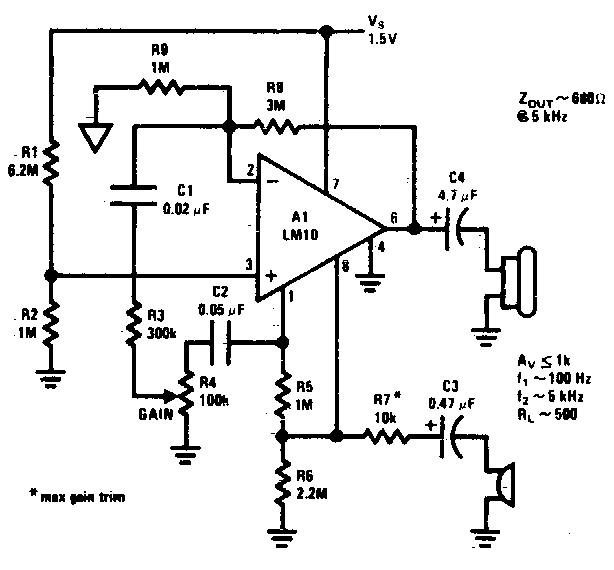 Amplificateur de microphone  