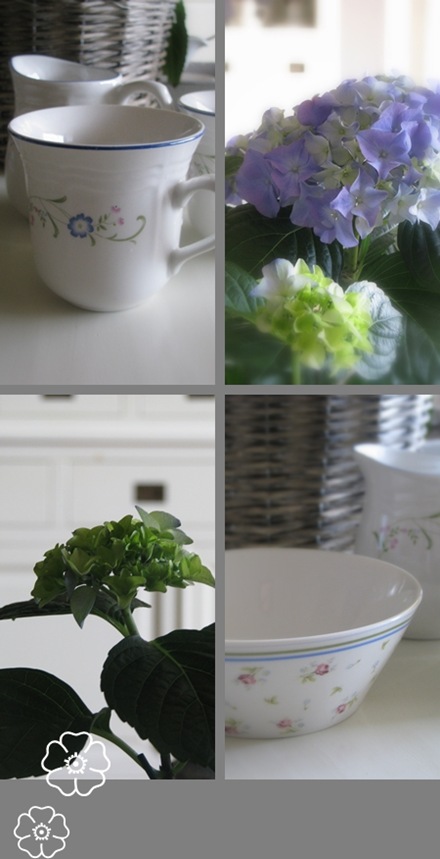 Collage bloemservies
