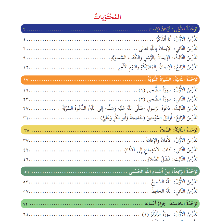 كتاب التربية الاسلامية للصف الثالث الاساسي - الفصل الاول 2019-2020