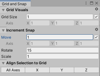 Setting the increment snap move value