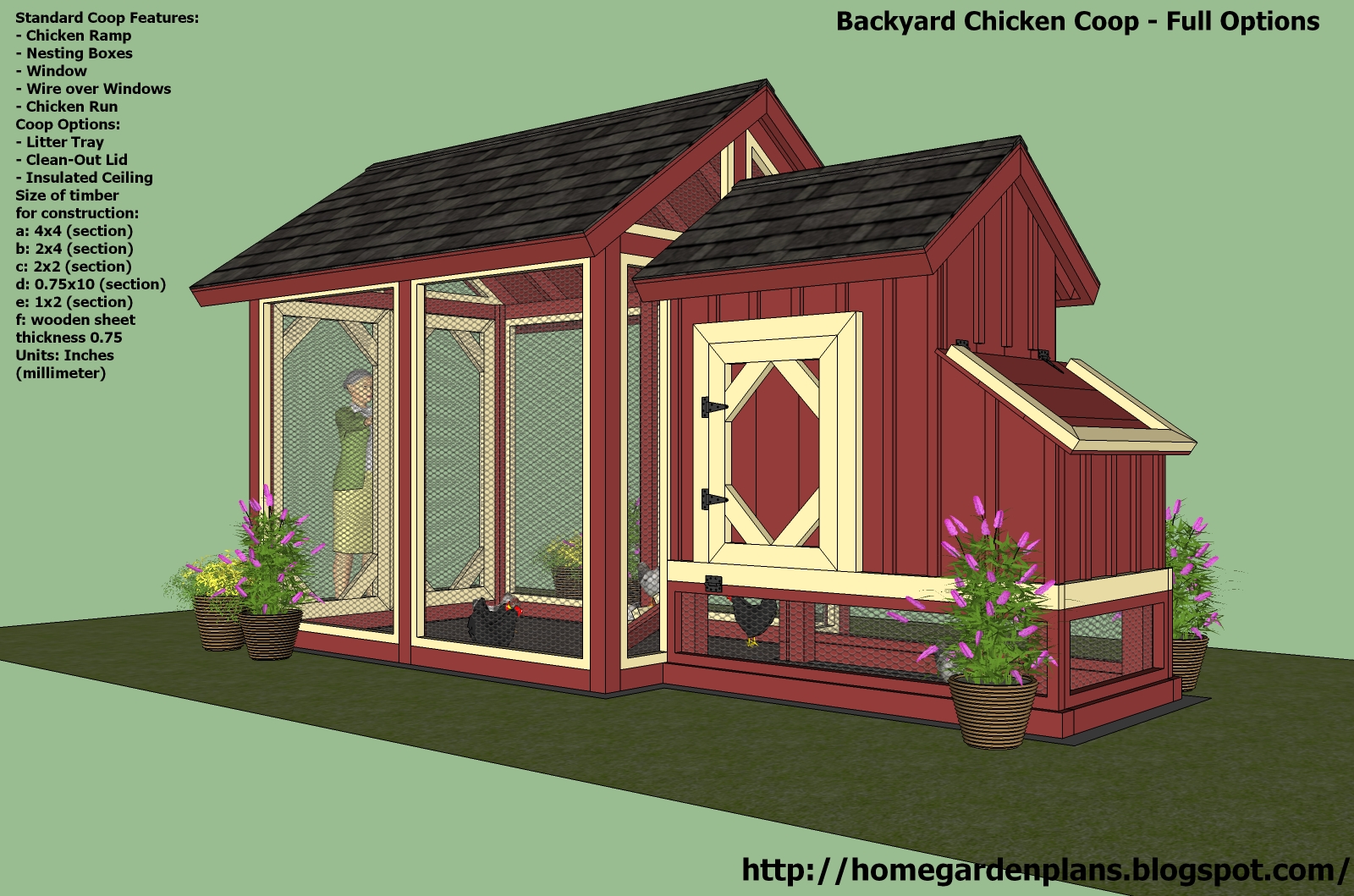 garden plans: S101 - Chicken Coop Plans Construction - Chicken Coop 