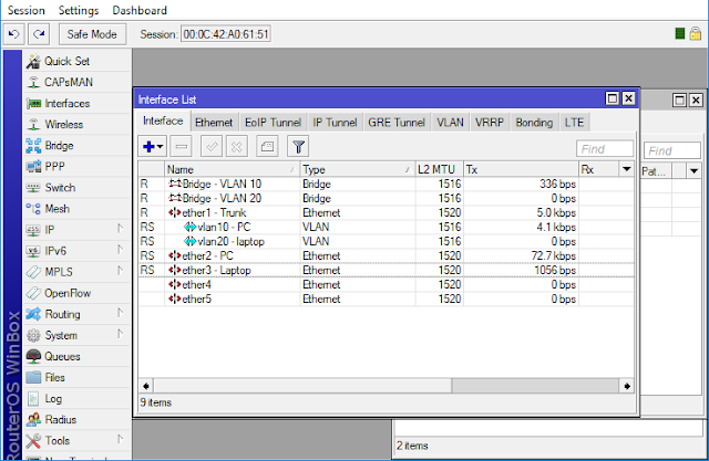 Membuat Trunk & VLAN Cisco ke Mikrotik