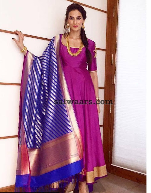 Shilpa Reddy Purple Salwar