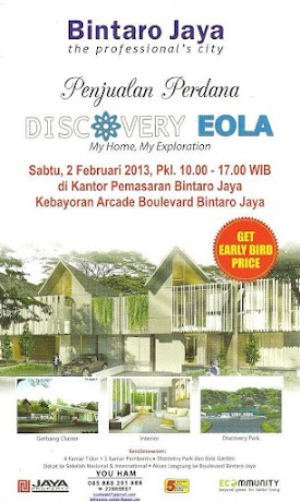 Bintaro Jaya - Discovery Eola - Penjualan Perdana