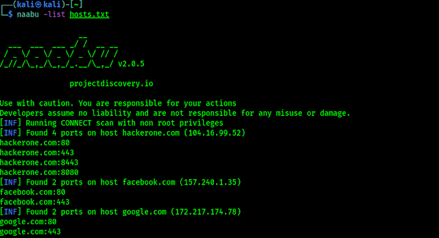 naabu host list port scanning