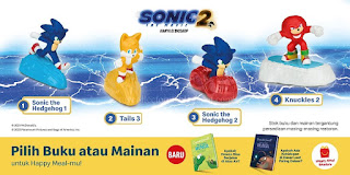 McDonalds Sonic 2 Toys 2022 Indonesia - Set of 4 toys