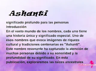 significado del nombre Ashanti